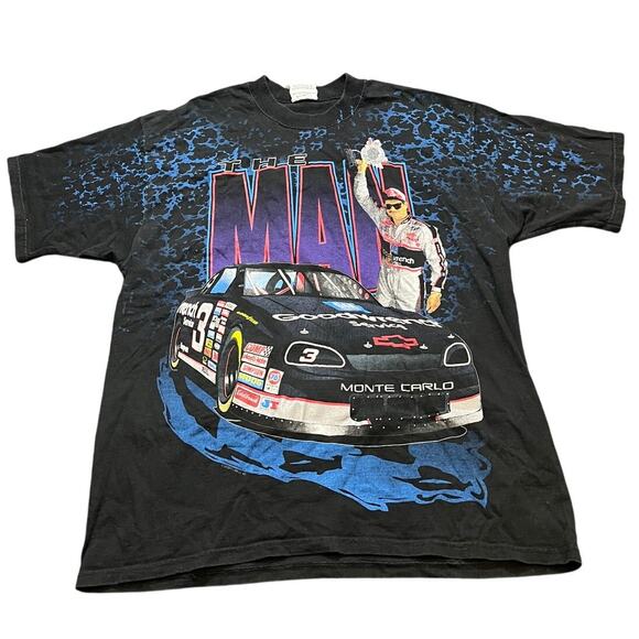 Vintage Chase Dale Earnhardt The Man T Shirt Size XL 90s All Over Print Nascar - Picture 1 of 10